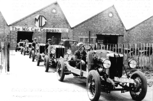 MG 18/80s emerge from Edmund Road, Cowley 1928