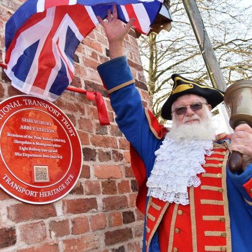 Shrewsbury Abbey Station - Red Wheel unveiling